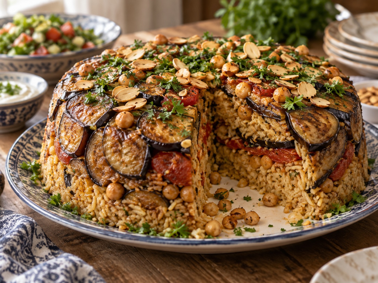 Eggplant and Chickpea Maqluba