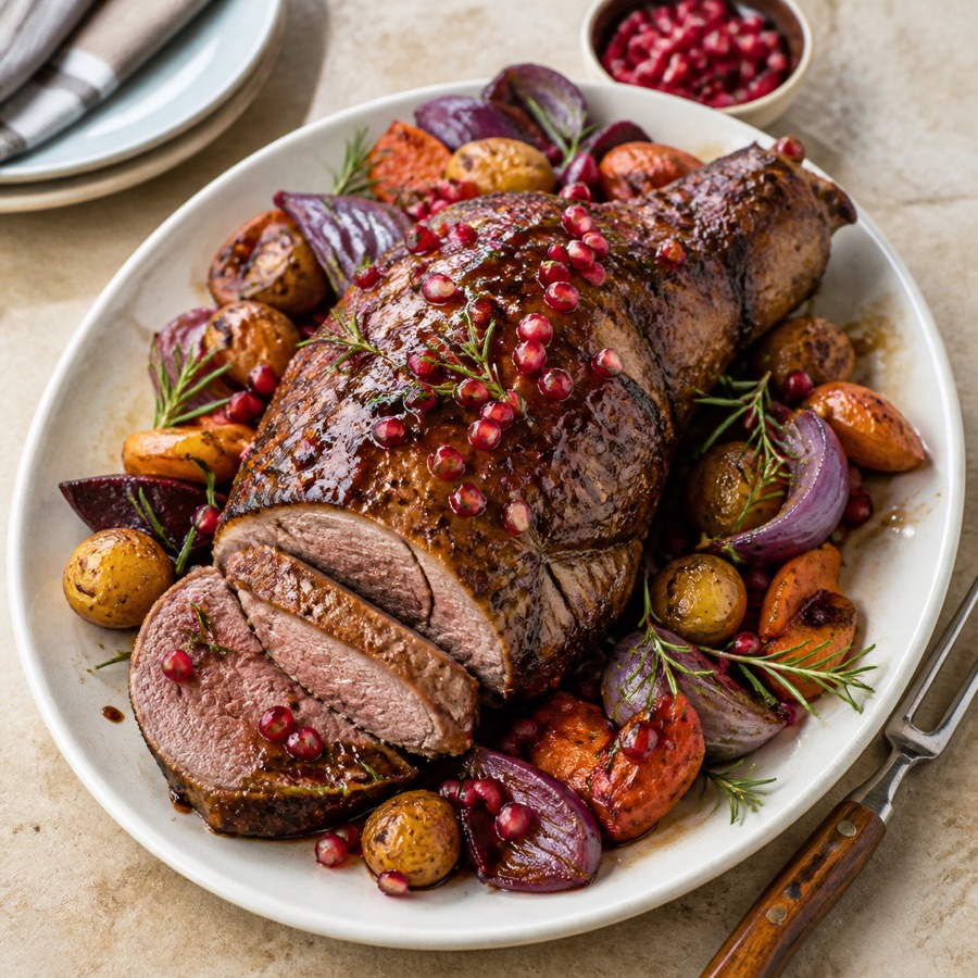 Pomegranate Glazed Lamb