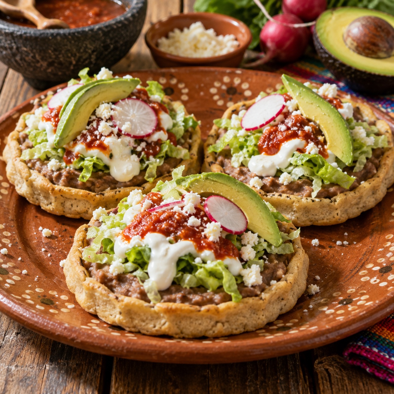 Sopes with Refried Beans